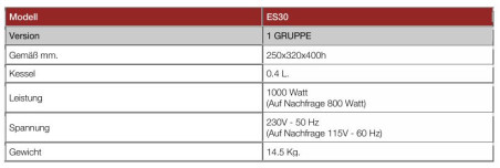 Eingruppige Kaffeemaschine ES30